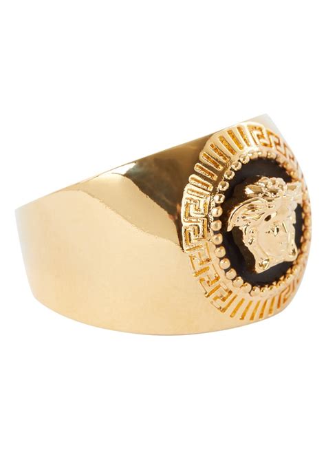 versace ring bijenkorf|Versace enamel ring.